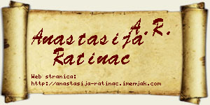 Anastasija Ratinac vizit kartica